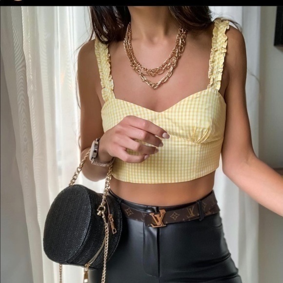 Zara Gingham Crop Top 3457683